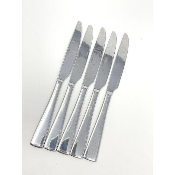 Oneida Grayson Glossy Stainless Steel French Solid Dinner Knives 9.5” Set Of 5 - Picture 1 of 5
